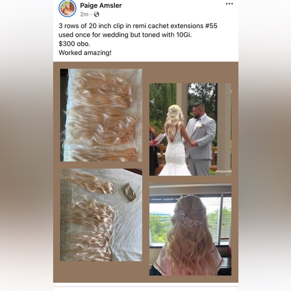 3 rows of 20 inch clip in remi cachet extensions #55 - Picture 1 of 3